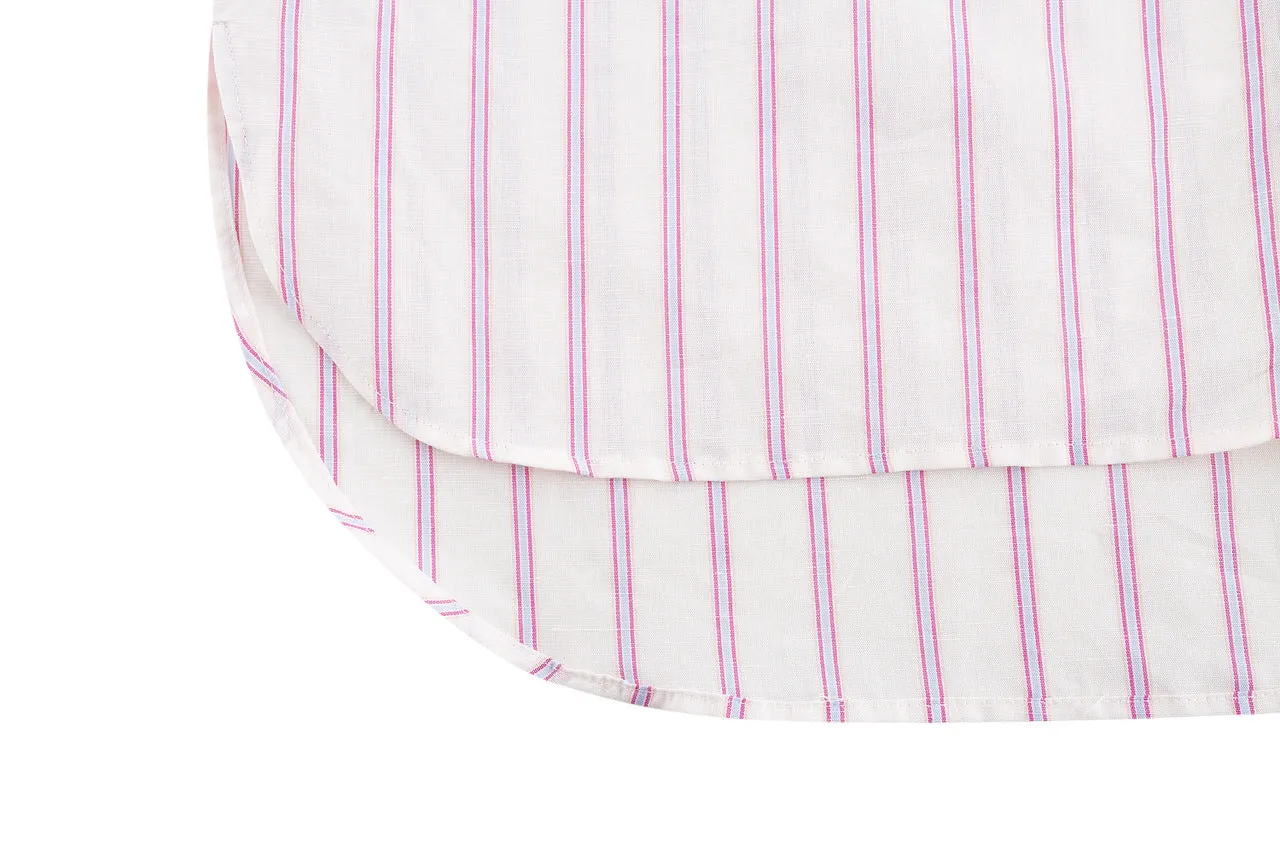 Relaxed Cotton Linen Stripe Shirt