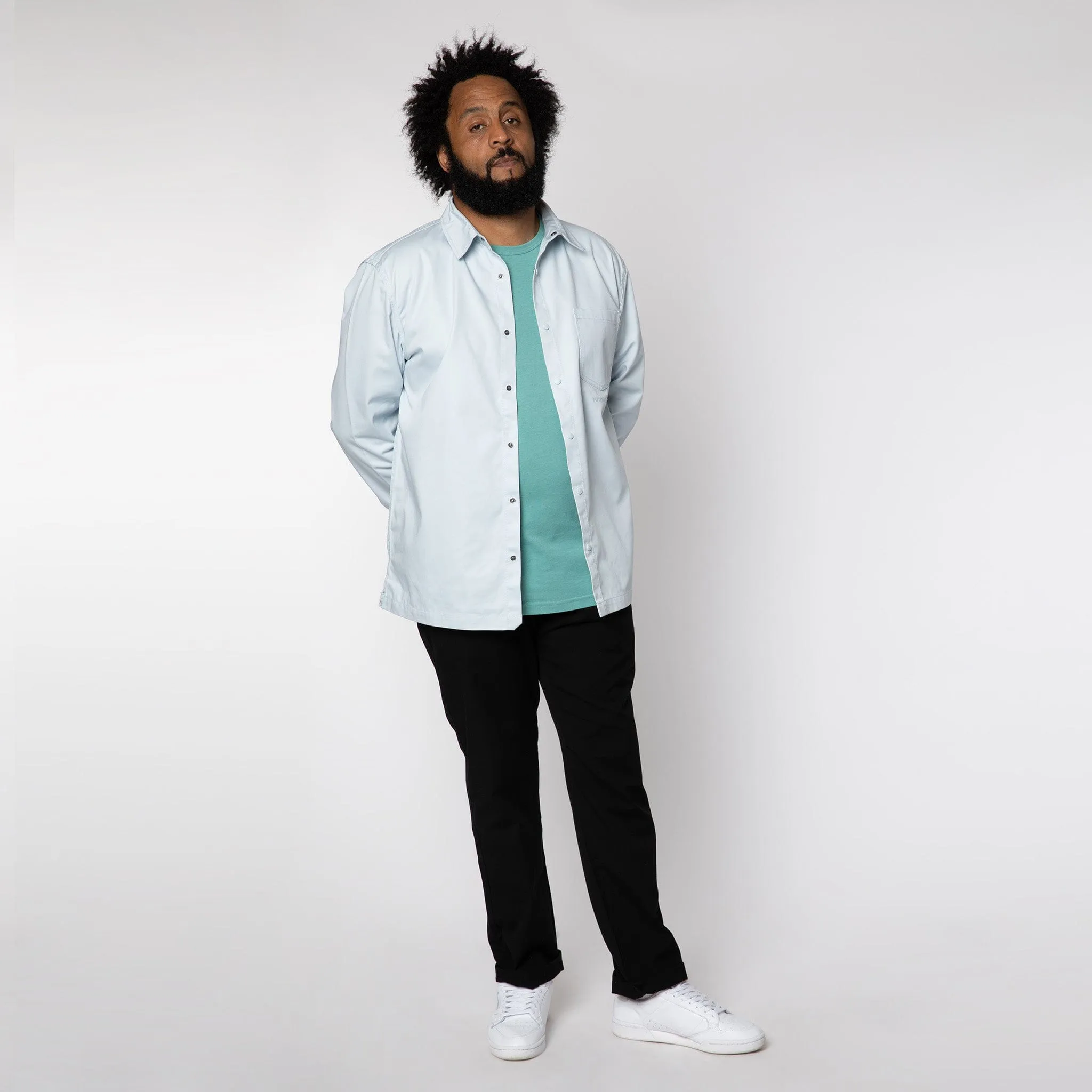 Relaxed Snap Button Shirt Illusion Blue