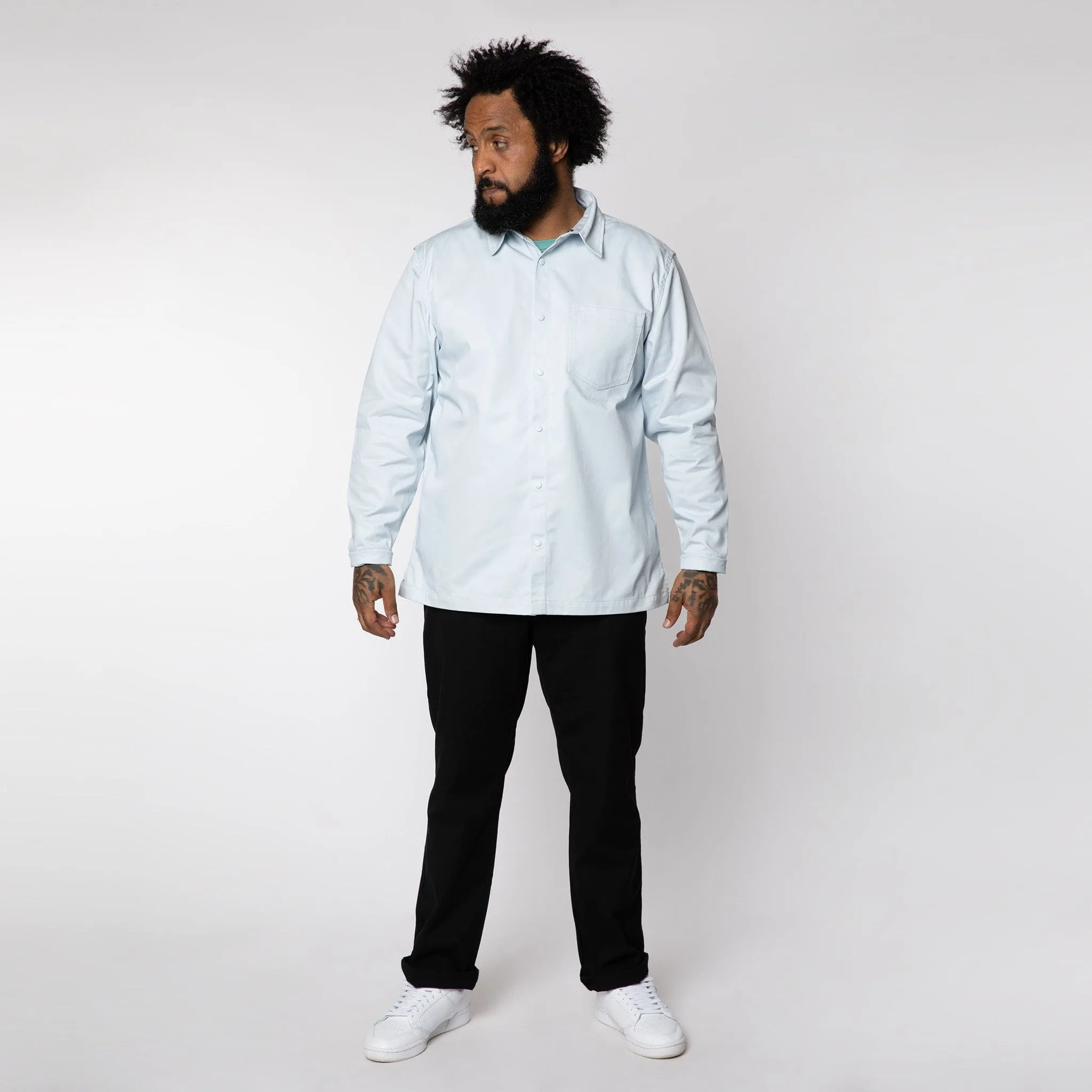 Relaxed Snap Button Shirt Illusion Blue