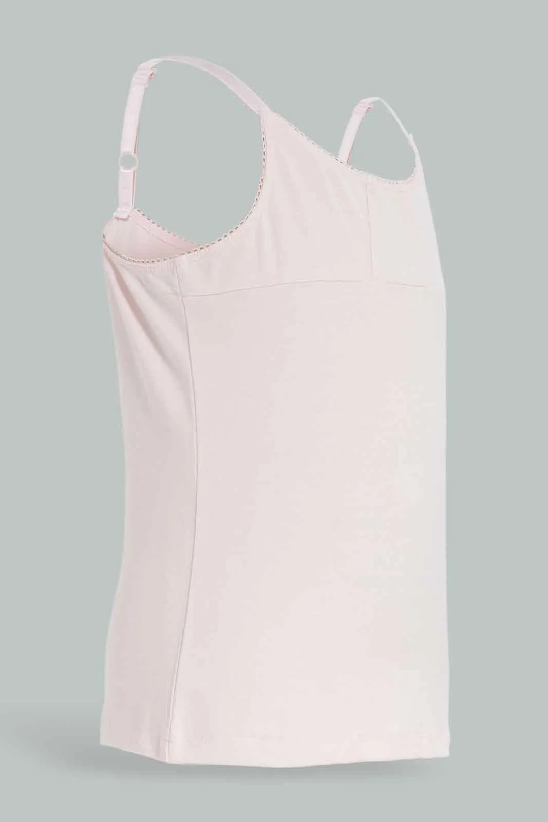 Senior Girls Pink And Beige Vest Set (Pack Of 2)