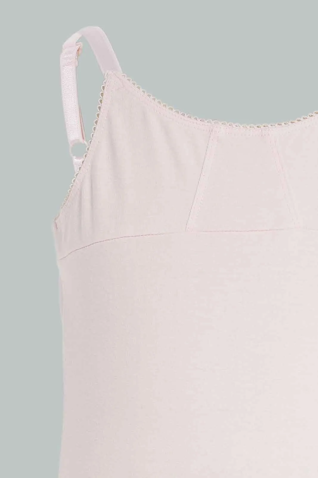 Senior Girls Pink And Beige Vest Set (Pack Of 2)