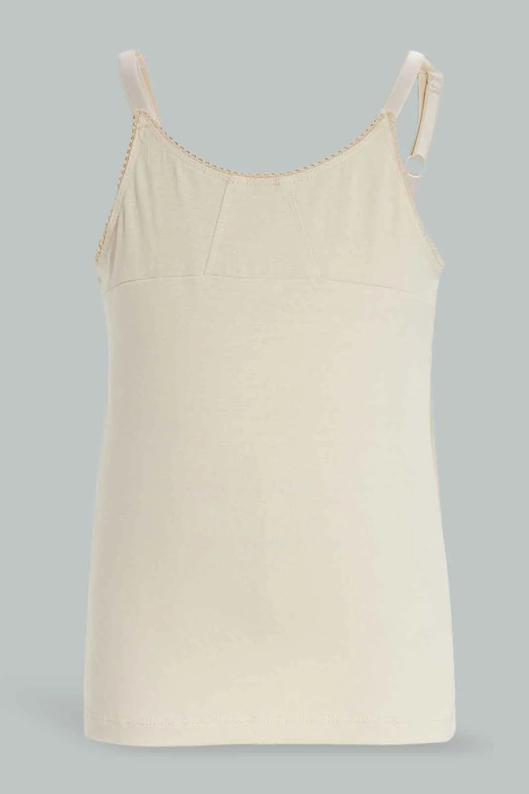 Senior Girls Pink And Beige Vest Set (Pack Of 2)