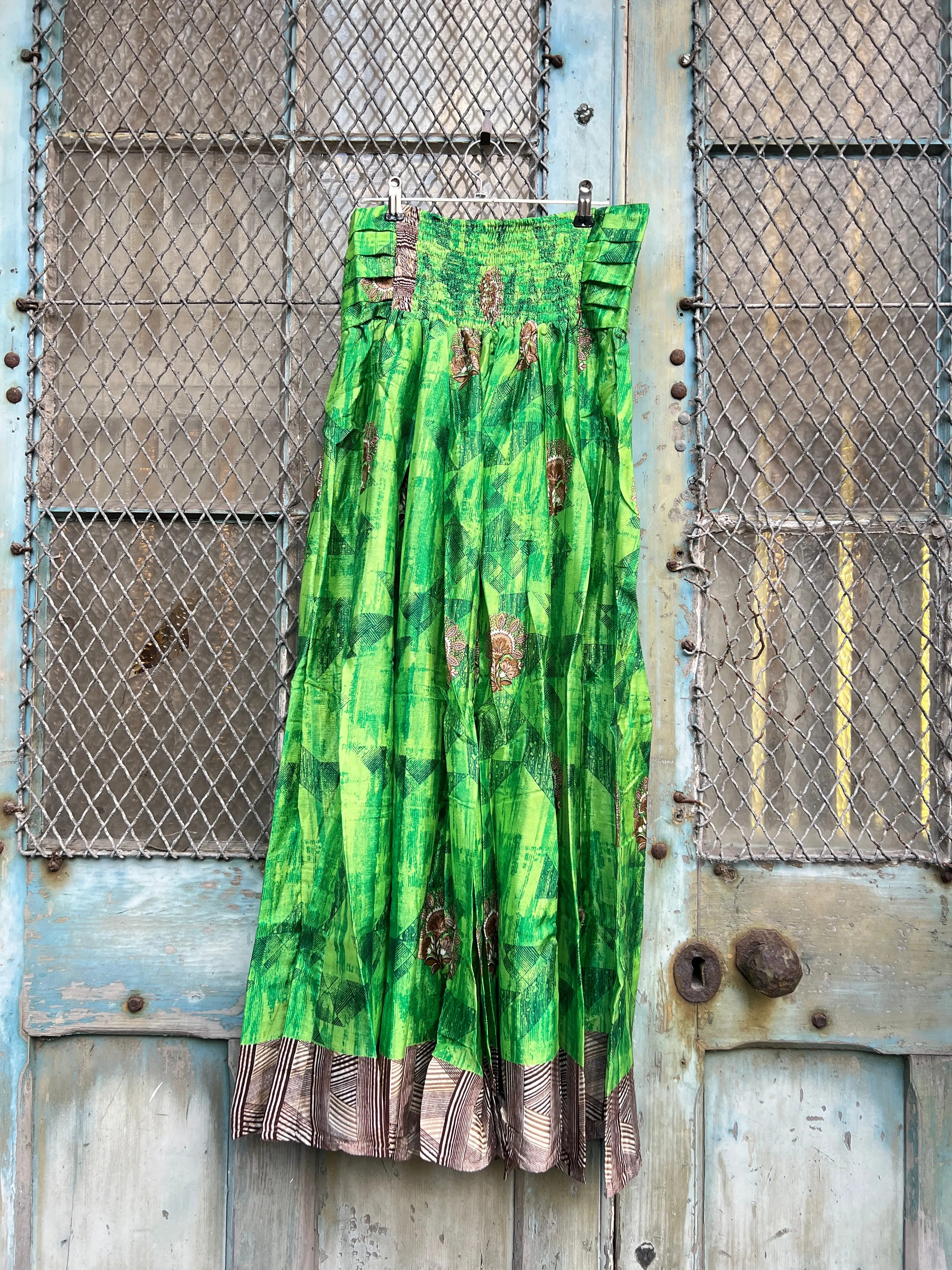 Vintage Silk Pleated Top Skirt - E
