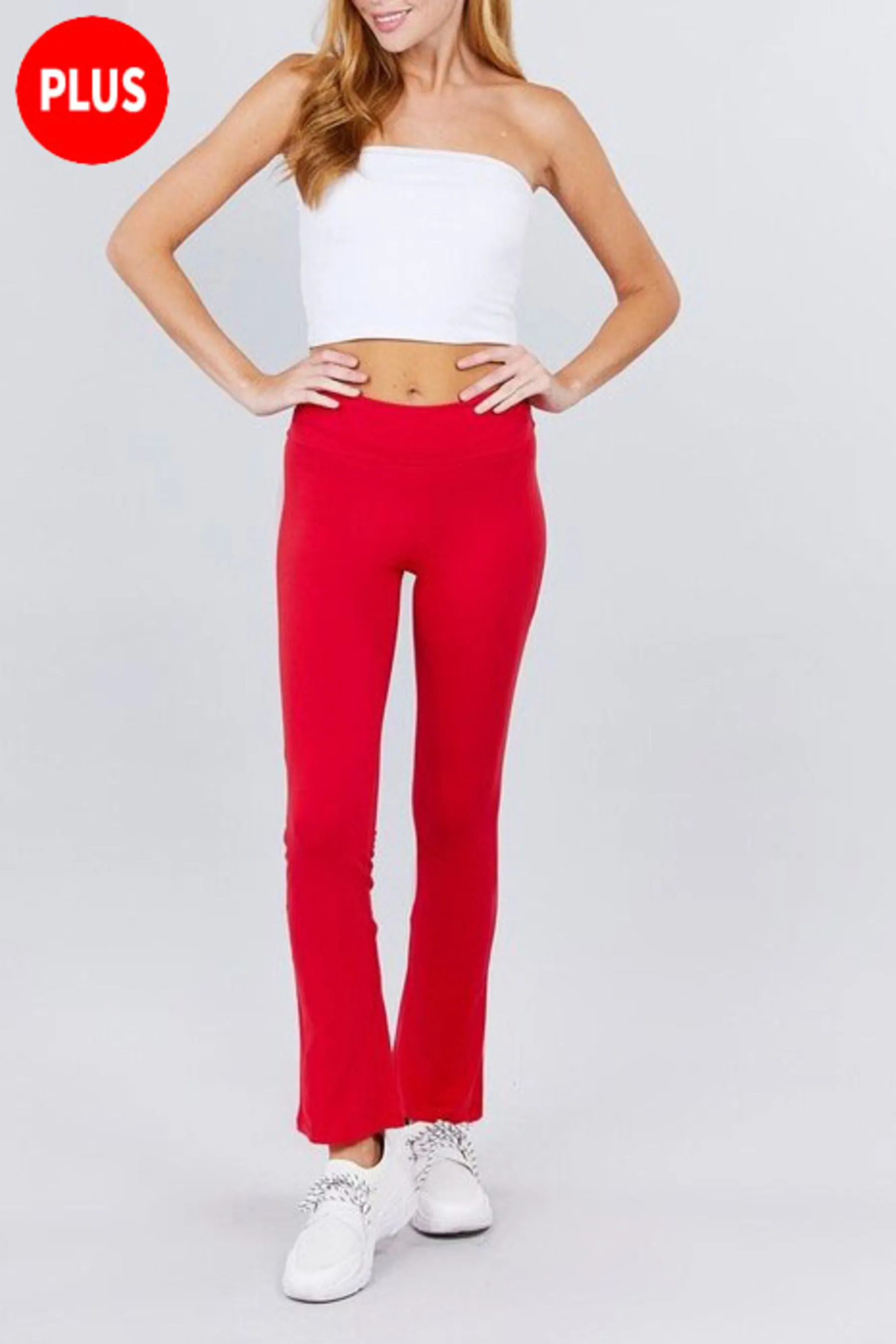 Women's Plus Size Banded Waist Yoga Pants