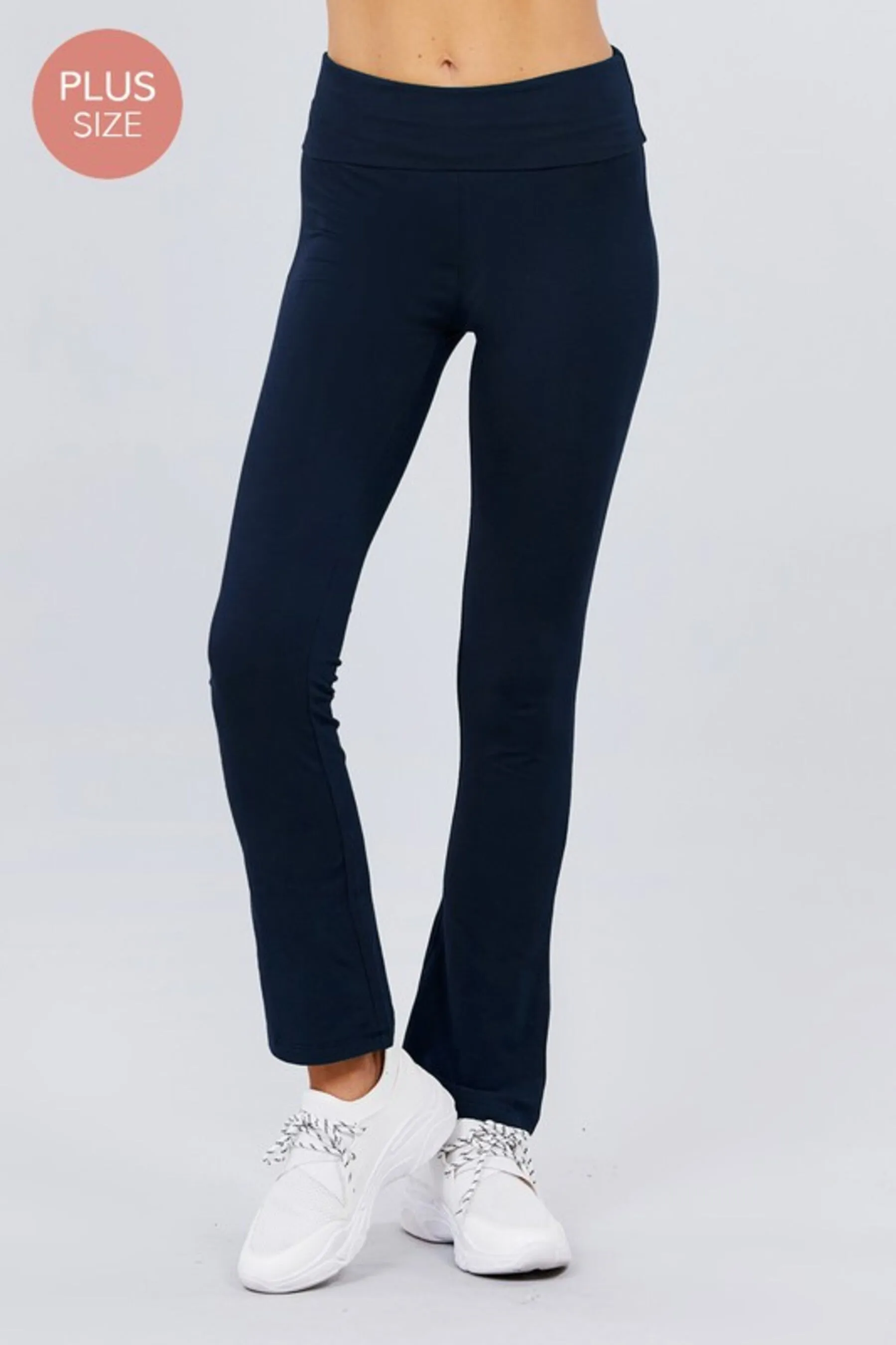 Women's Plus Size Banded Waist Yoga Pants