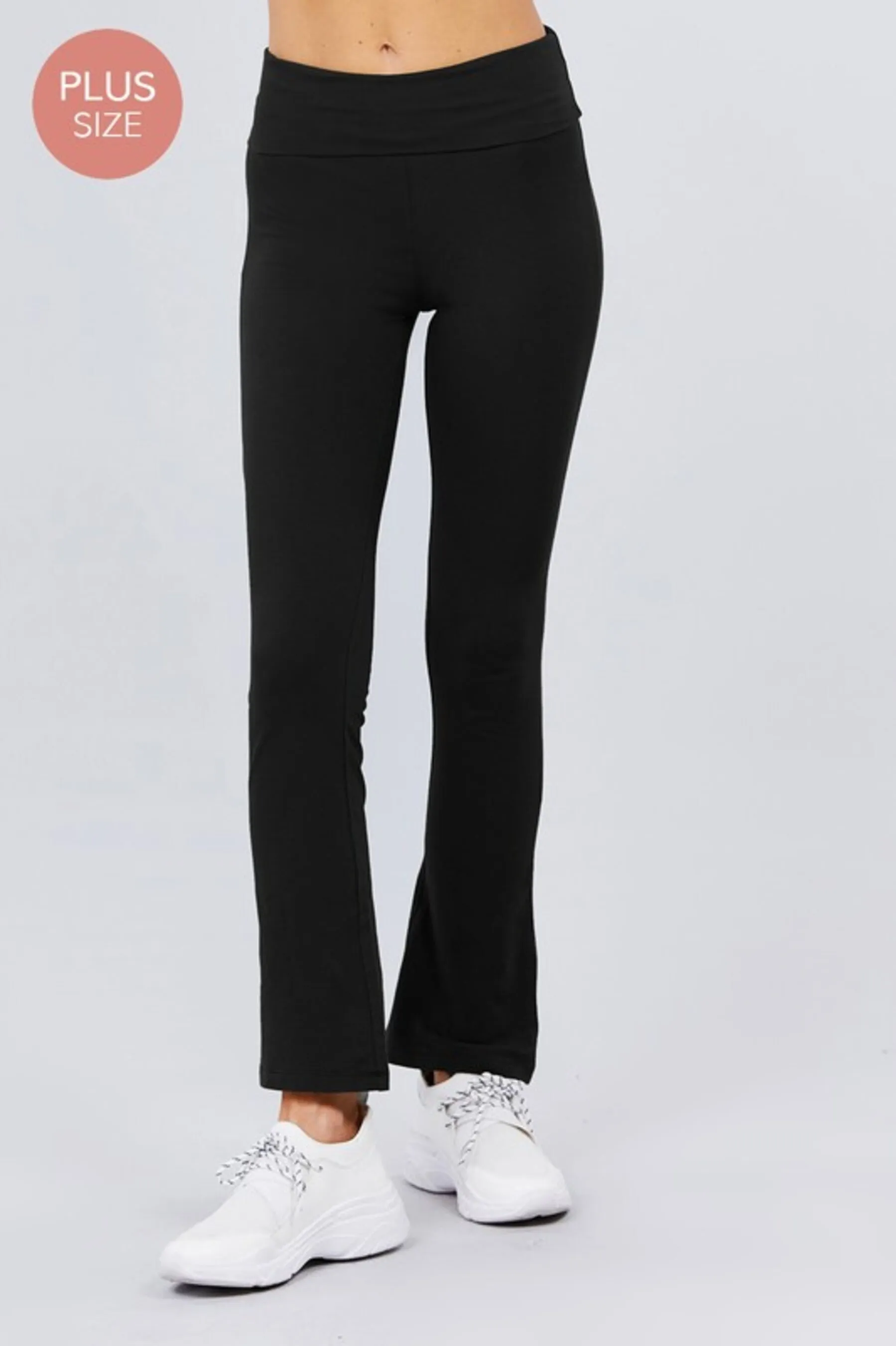 Women's Plus Size Banded Waist Yoga Pants