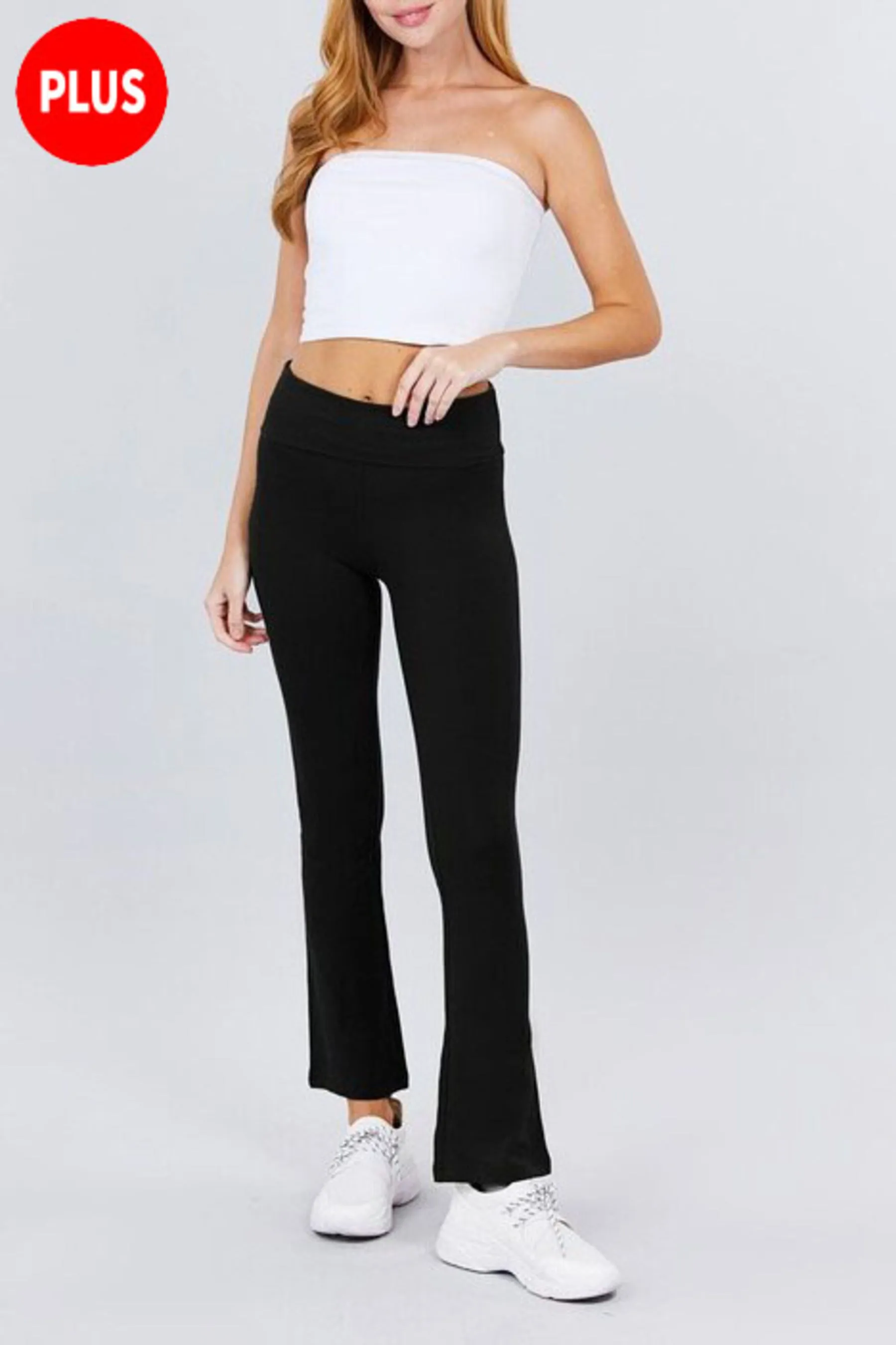 Women's Plus Size Banded Waist Yoga Pants