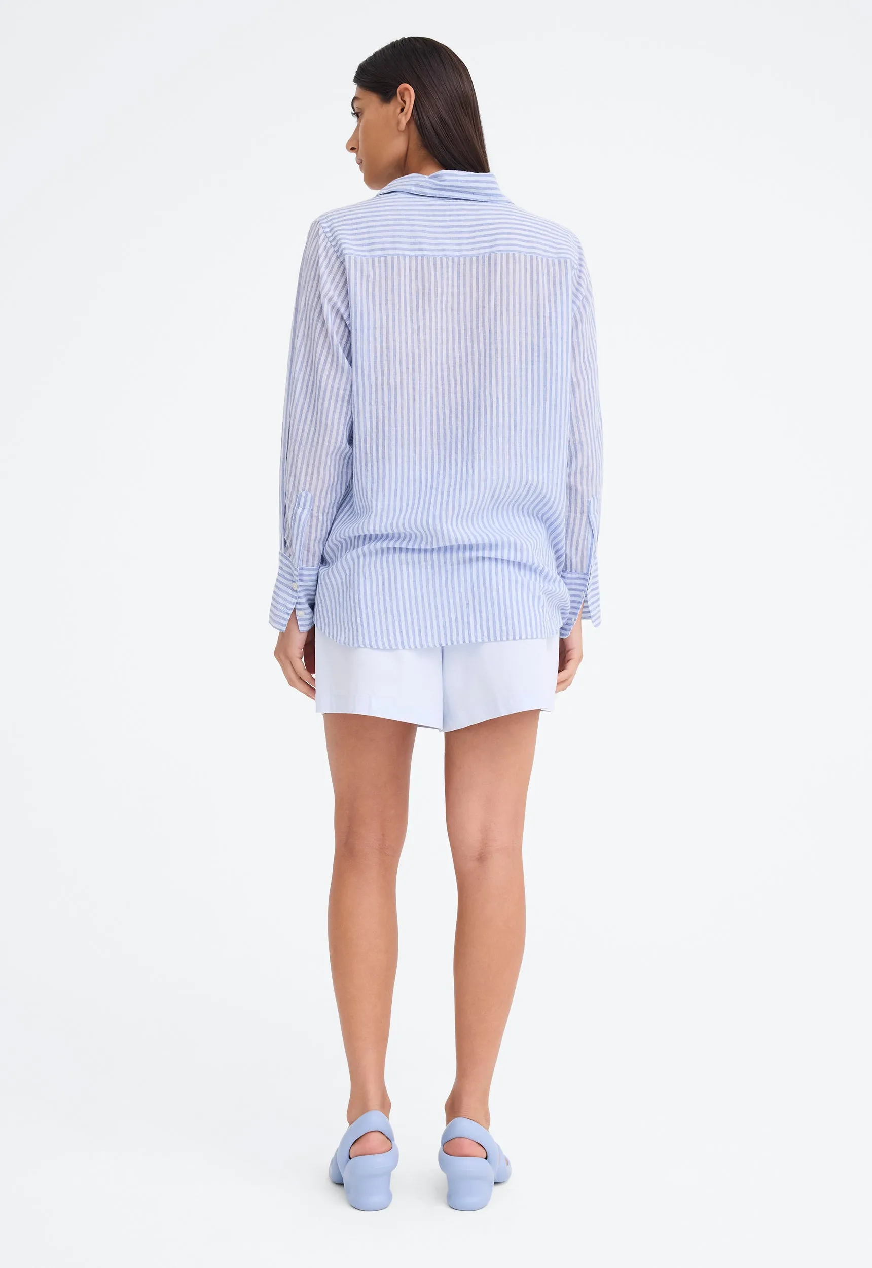 Yeats Shirt - Four Stripe in Denim Blue